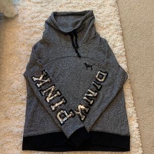 Victoria Secret PINK cow neck hoodie!